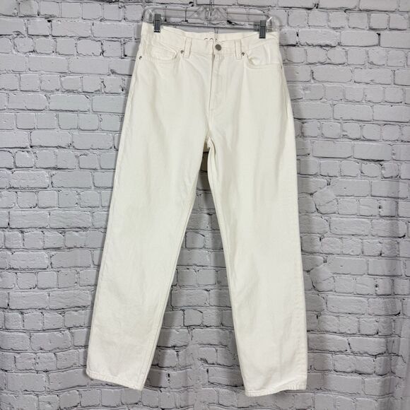 COS Jeans Straight Leg Regular Mid Rise Ankle Length Off White Womens Size 30 - Picture 1 of 12